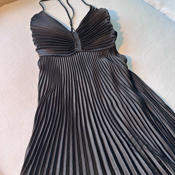 A.L.C. Dresses & Skirts - Red Carpet Ready: A.L.C. Black Satin Pleated Maxi Dress (Never Worn!)